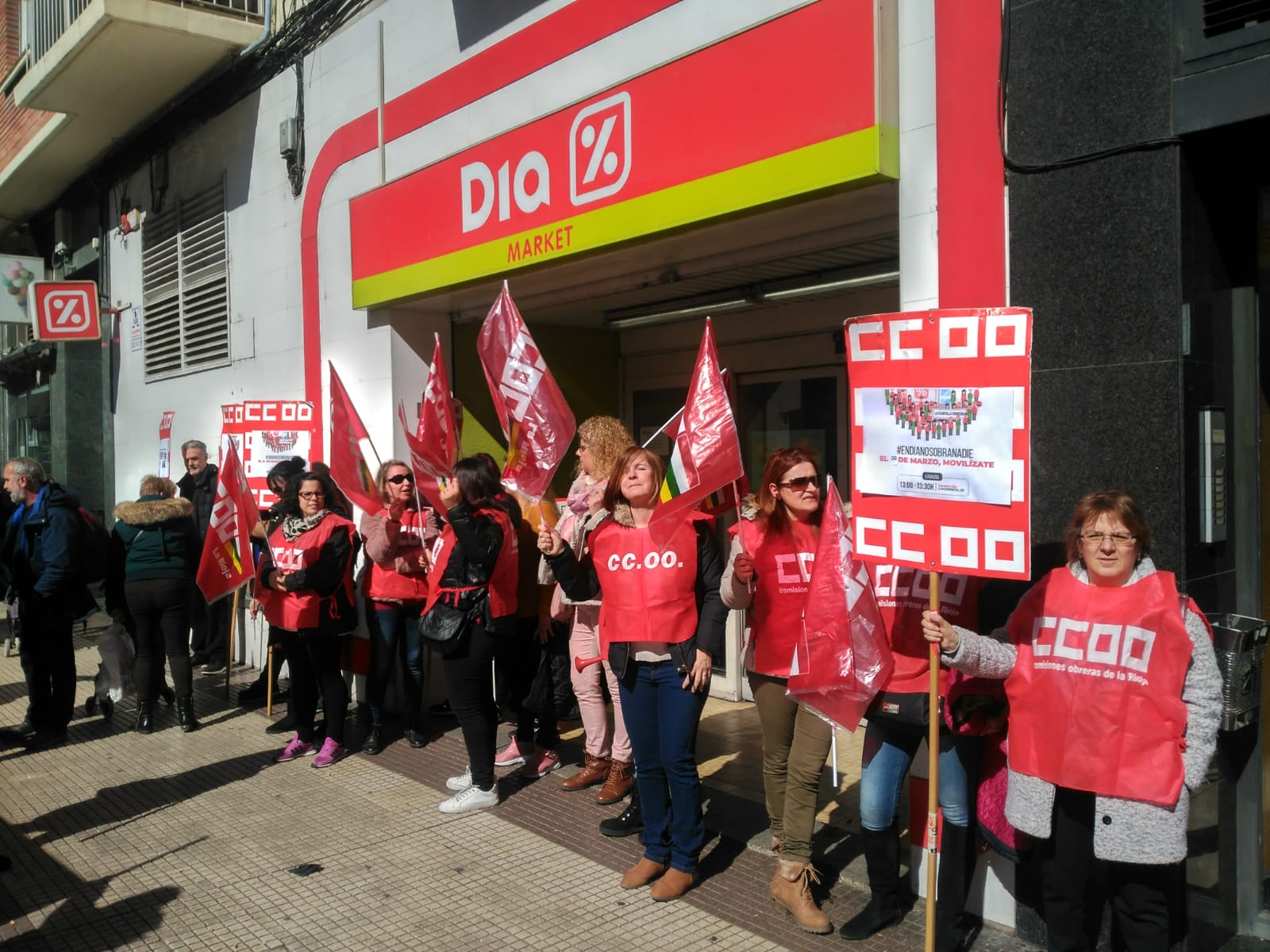 Huelga en Supermercados Dia en La Rioja